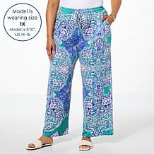 "As Is" One World Printed Pull-On Colada Pant