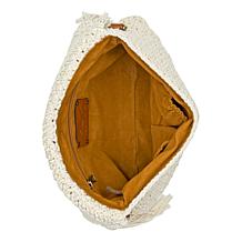 "As Is" Patricia Nash Cannara Leather Trim Crochet Crossbody