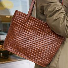 "As Is" Patricia Nash Emmie Leather Satchel Top Zip Tote Bag