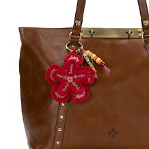 "As Is" Patricia Nash Hydrangea Leather Hang Off Bag Charm