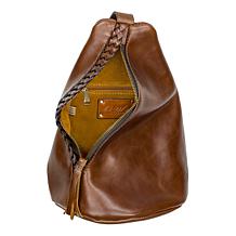 "As Is" Patricia Nash IVA Nell Leather Sling with Braided Detail