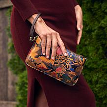 "As Is" Patricia Nash Laurina Leather Crossbody with Wristlet Strap