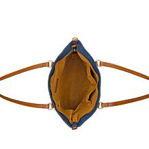 "As Is" Patricia Nash Nadine Stonewashed Denim Satchel Handbag