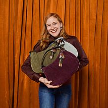 "As Is" Patricia Nash Sascha Leather Hobo Bag with Flower Tassel