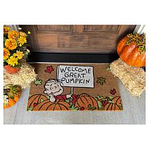 "As Is" Peanuts Linus Harvest Coir Doormat