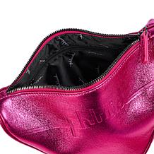 "As Is" Phluid Metallic Logo-Embossed Triangular Crossbody Bag