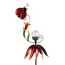 "As Is" Plow & Hearth 48" Lit Solar Wind Spinner with Crackle Ball