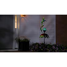 "As Is" Plow & Hearth 48" Lit Solar Wind Spinner with Crackle Ball