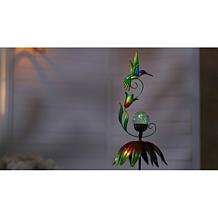 "As Is" Plow and Hearth 48" Lit Solar Wind Spinner with Crackle Ball