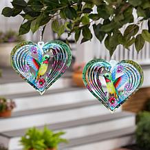 "As Is" Plow and Hearth Illusion Metal Spinners Set of 2