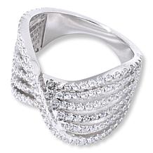 "As Is" Radiance by Absolute™ 2.25ctw 6-Row Pavé Wave Band Ring