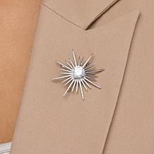 "As Is" Radiance by Absolute™ Couture Silver 5.63ctw Sunburst Brooch