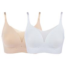 "As Is" Rhonda Shear 2-pack Infinity Edge Breathable Gel Bra