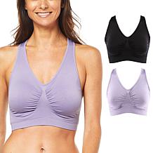 "As Is" Rhonda Shear 2-pack Seamless Racerback Ahh Bra