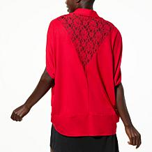 "As Is" Rhonda Shear Lace Back Cocoon Wrap