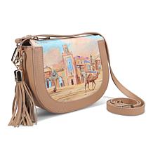 "As Is" Ron White Amara Leather Crossbody Saddle Bag