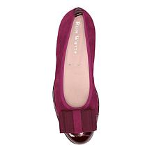 "As Is" Ron White Isobell Leather Ballet Flat with Satin Shoe Bag