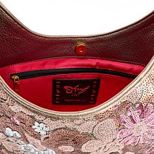 "As Is" Sharif Legacy 3D Sculpted Horn Handle Sequined Leather-Trim...