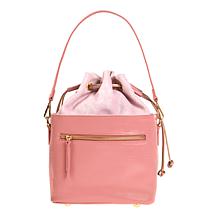 "As Is" Sharif Legacy Colorful Leather Flower Pot Drawstring Crossb...