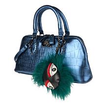 "As Is" Sharif Legacy Croc Leather Satchel with Keychain