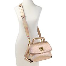 "As Is" Sharif Legacy Hologram Piega Leather Flap Front Satchel