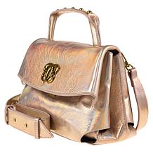 "As Is" Sharif Legacy Hologram Piega Leather Flap Front Satchel