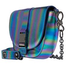 "As Is" Sharif Legacy Leather Flap Saddle Crossbody Bag with Chain ...