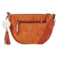 "As Is" Sharif Legacy Marbleized Quilted Leather Rose Crossbody