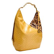 "As Is" Sharif Legacy Ostrich & Haircalf Sculpted Hobo