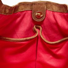 "As Is" Sharif Legacy Suede Metallic Fringe Hobo with Whipstitching