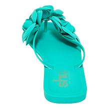 "As Is" SHUSHOP® Dahlia Jelly Flower Thong Flat Sandal