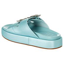 "As Is" SHUSHOP LOLA Flatform 2-Band Sandal with Crystal Detail