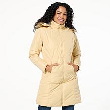 "As Is" Sporto® Daisy Water-Resistant Quilted Long Coat with Remova...