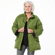 "As Is" Sporto® Rose Quilted Water-Resistant Anorak Coat