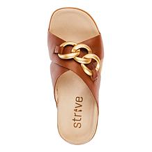 "As Is" Strive Palma Link Chain Detail Leather Sandal