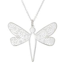 "As Is" Tanya Moss Sterling Silver Dragonfly Pendant w/ 17-3/4" Chain