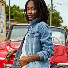 As Is Tower Hill by Christie Brinkley Eyelet Embroidered Denim Jacket