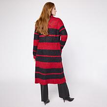 "As Is" Tower Hill by Christie Brinkley Jacquard Boucle Cardigan