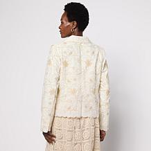 "As Is" TowerHill by Christie Brinkley Embroidered Novelty Blazer