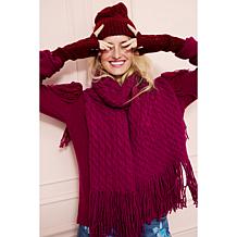 "As Is" TWRHLL by Christie Brinkley Cable Knit Scarf