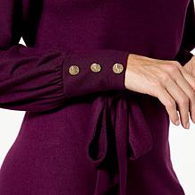 "As Is" TWRHLL by Christie Brinkley Knit Cowl Neck Dress 