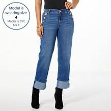 "As Is" TWRHLL by Christie Brinkley Mid-Rise Relaxed Wide-Leg Jean
