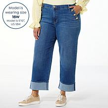 "As Is" TWRHLL by Christie Brinkley Mid-Rise Relaxed Wide-Leg Jean