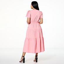 "As Is" TWRHLL by Christie Brinkley Multi-Tier Maxi Dress