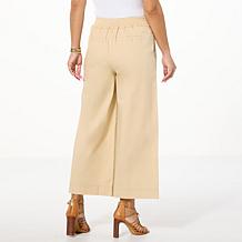 "As Is" TWRHLL by Christie Brinkley Pull-On Wide-Leg Crop Pant