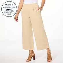 "As Is" TWRHLL by Christie Brinkley Pull-On Wide-Leg Crop Pant