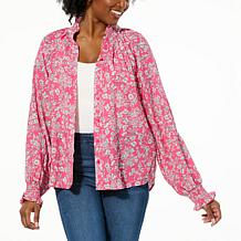 "As Is" TWRHLL by Christie Brinkley Smocked Blouse