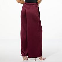 "As Is" TWRHLL by Christie Brinkley Soft Satin Pleated Pant