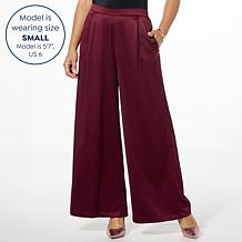 "As Is" TWRHLL by Christie Brinkley Soft Satin Pleated Pant