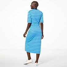 "As Is" TWRHLL by Christie Brinkley Twist Waist Ponte Dress